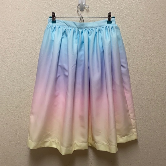 Unique Vintage Dresses & Skirts - Unique Vintage Magnolia Park Ombre Rainbow A Line Skirt Small